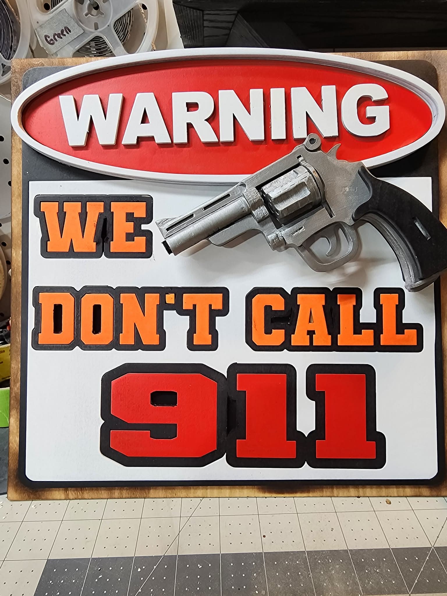 Novelty warning sign wall art